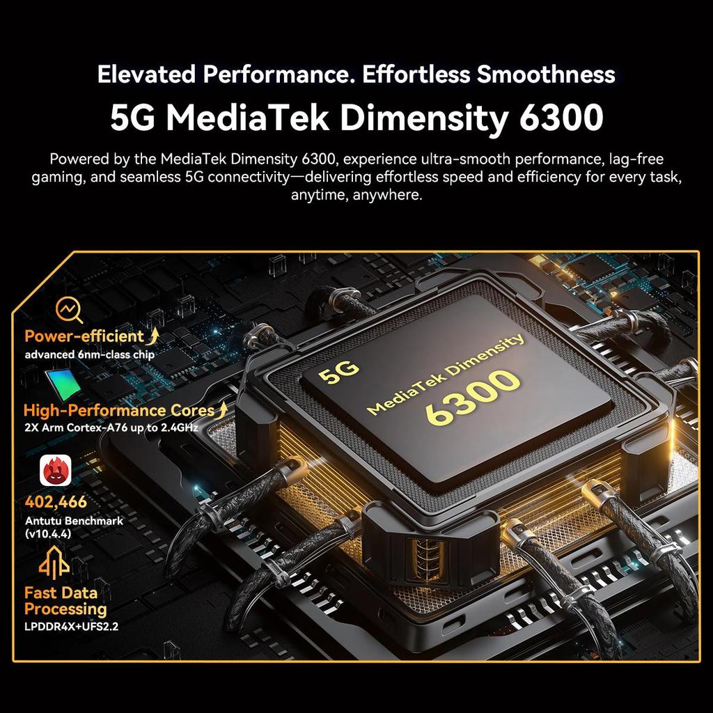 Blackview BL7000 5G 8GB 256GB Android 15 Robustní smartphone 6,78 palce 120HZ Mobilní telefon 7500mAh