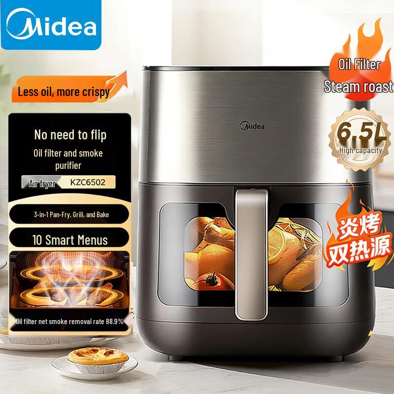 Midea 6.5L Visible Air Fryer with Steam Roast