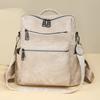 Soft Leather Backpack, Fashionable and Simple College Schoolbag, Large-capacity Casual Light Travel Women's Backpack