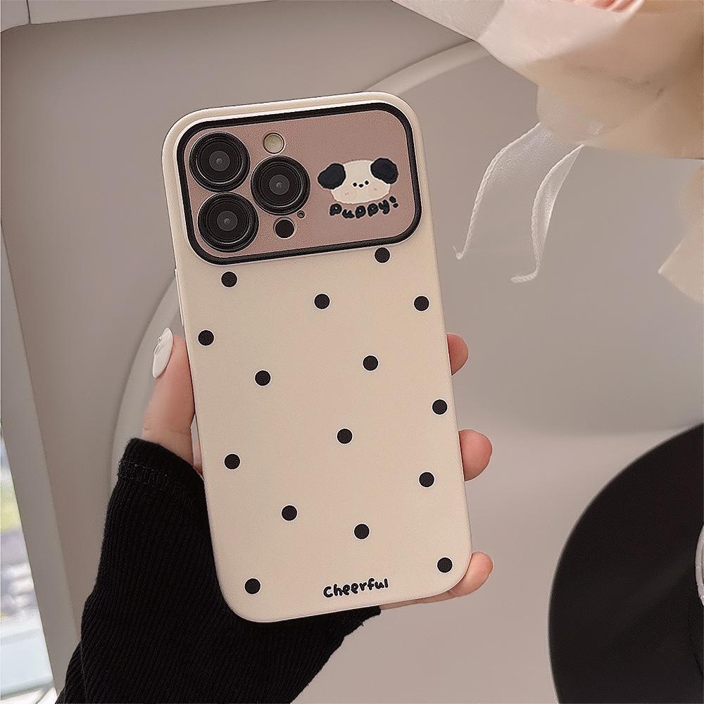 

Simple Polka Dot Puppy Iphone14 Apple 15 Mobile Phone Case 16pro Bear Hanging Chain 11 All Inclusive X Suitable for Huawei Huawei Nova10SE