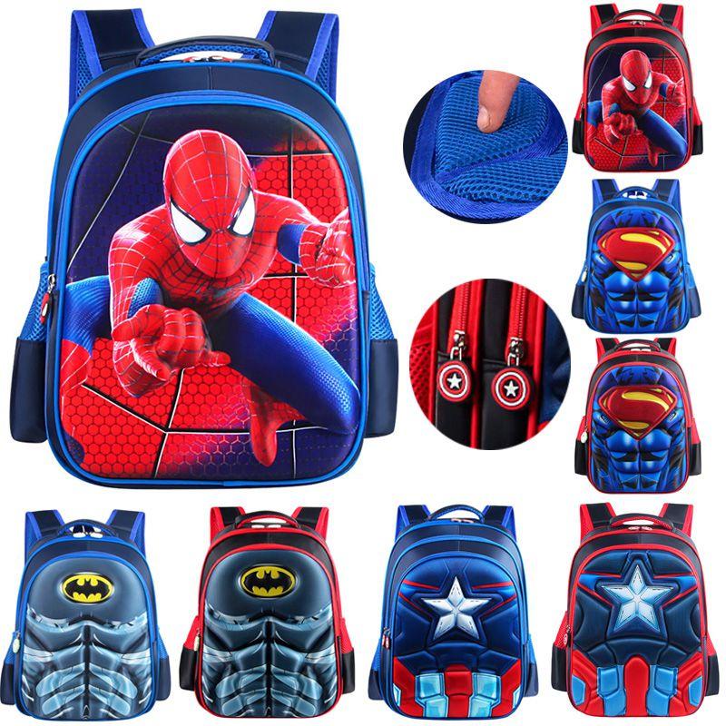 Rucsac Spider-man Batman Superman Captain America Pentru Copii Cu Imprimeuri Vibrante Cu Supereroi