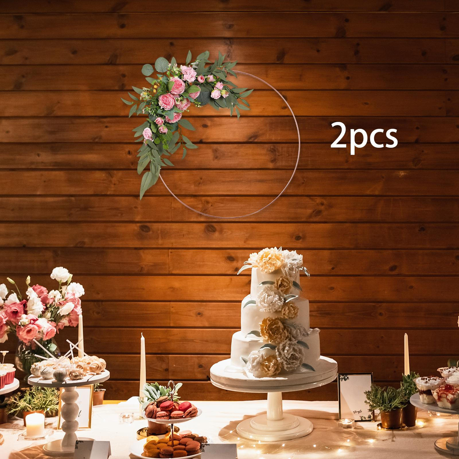 

2 Штуки Металеві Квіткові Обручі Обручі Кільця Коло Вінок для Рукоділля Офісні Підвіски для Рослин Rose Gold 20 cm