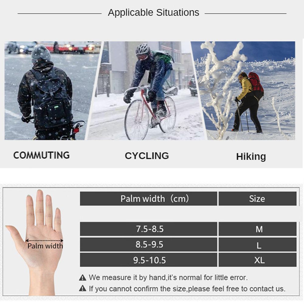 Sport Waterproof Windproof Running Ski Full Finger Touch Screen Warm Thermal Fleece Bike Gloves