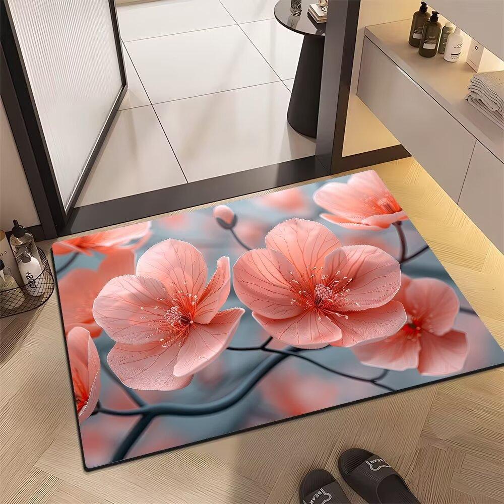 Pastoral 3d Visual Flower Flower Floor Mat Door Dirt-resistant Entrance Door Carpet Diatom Mud Entrance Bathroom Floor Mat