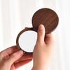 Wooden HD Handheld Mirror Portable Portable Small Mirror Slide Cover Mini and Simple Cosmetic Mirror Female Custom Creative Gift