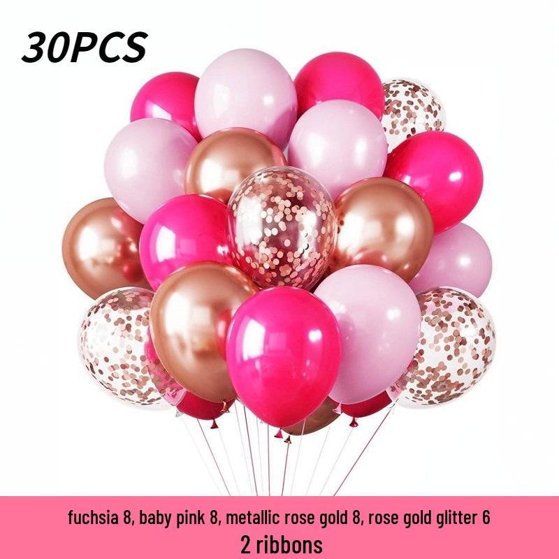 30-Piece 12-Inch Balloon Set for Birthday, Wedding, and Party Decorations