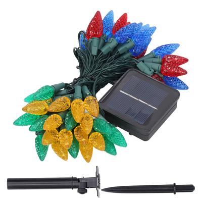 Solar Dekorative Lichter Erdbeerform Wasserdicht Kunststoff Batteriebox Betrieben Garten Lichterkette