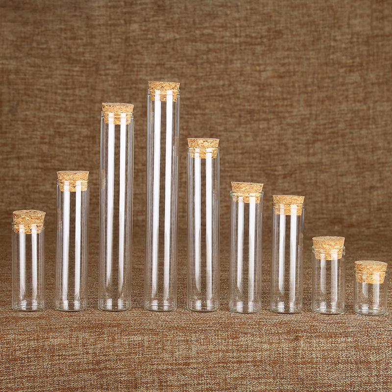 30mm Straight Neck Corked Glass Vial Bottle for Candy & Dispensing