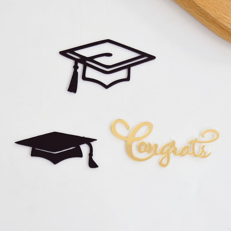 10Pcs Congrat Bachelor Hat Cupcake Toppers Acrylic Cake Topper Graduate Party Graduation Cake Decorating Supplies Class of 2024