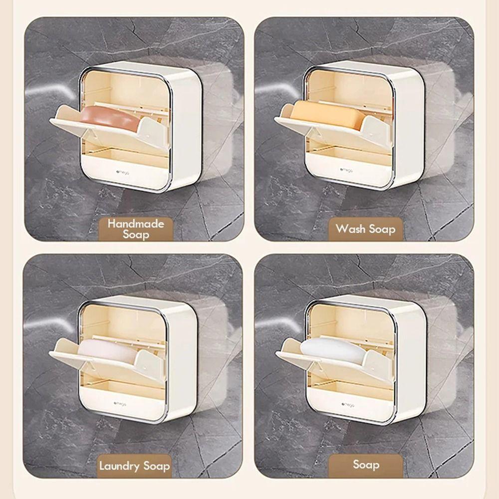 Non Perforated Drain Soap Holder Single/Double Grid Bathroom Storage Rack  Soap Dispenser