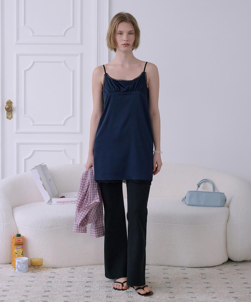 After Hours Lace Slip Mini Dress (Navy)