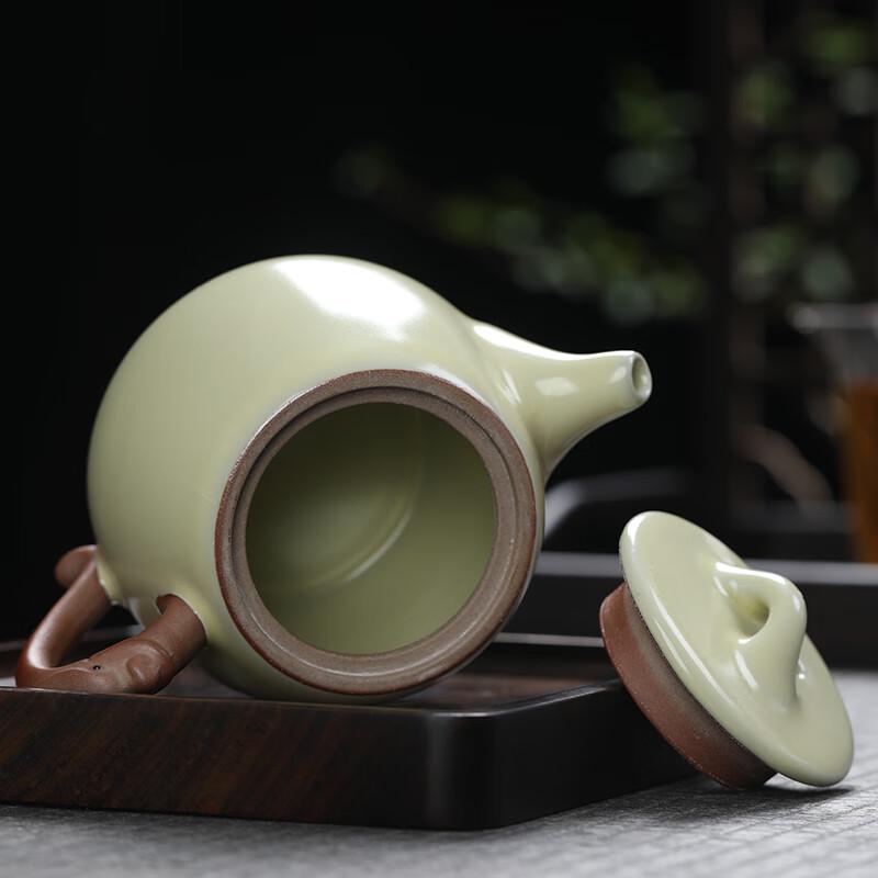 Ru Kiln Ceramic Teapot - Auspicious Dragon Stone Ladle
