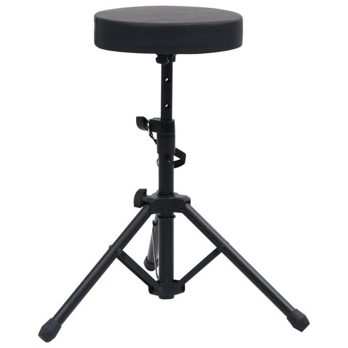 VidaXL Adjustable Drum Stool Black Round