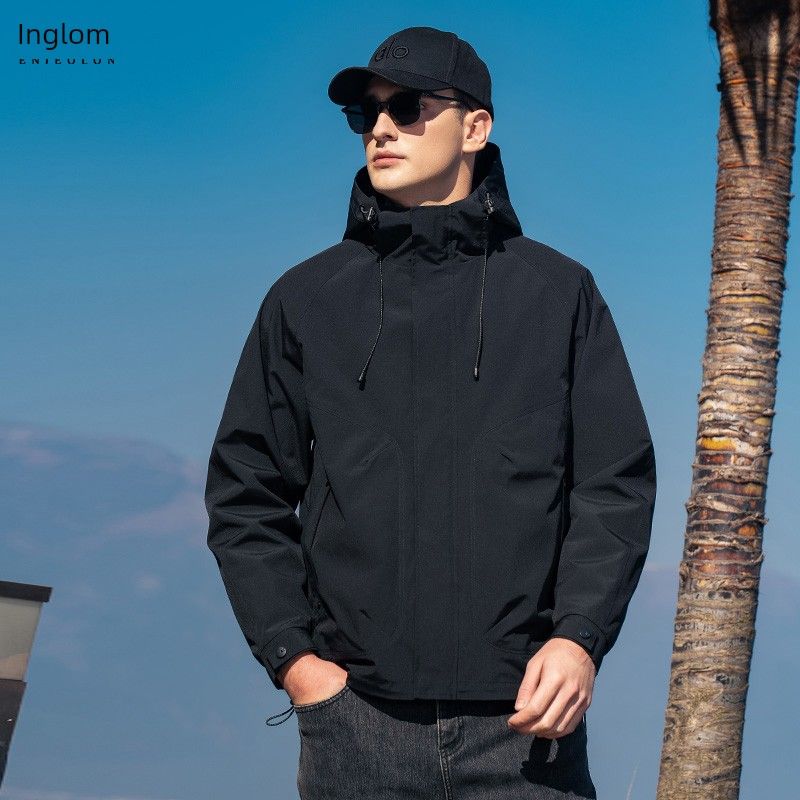 Yingjuelun 2025 Autumn and Winter New Casual Windproof Hooded Jacket Men's Spring and Autumn Outdoor Workwear Assault Jacket Men