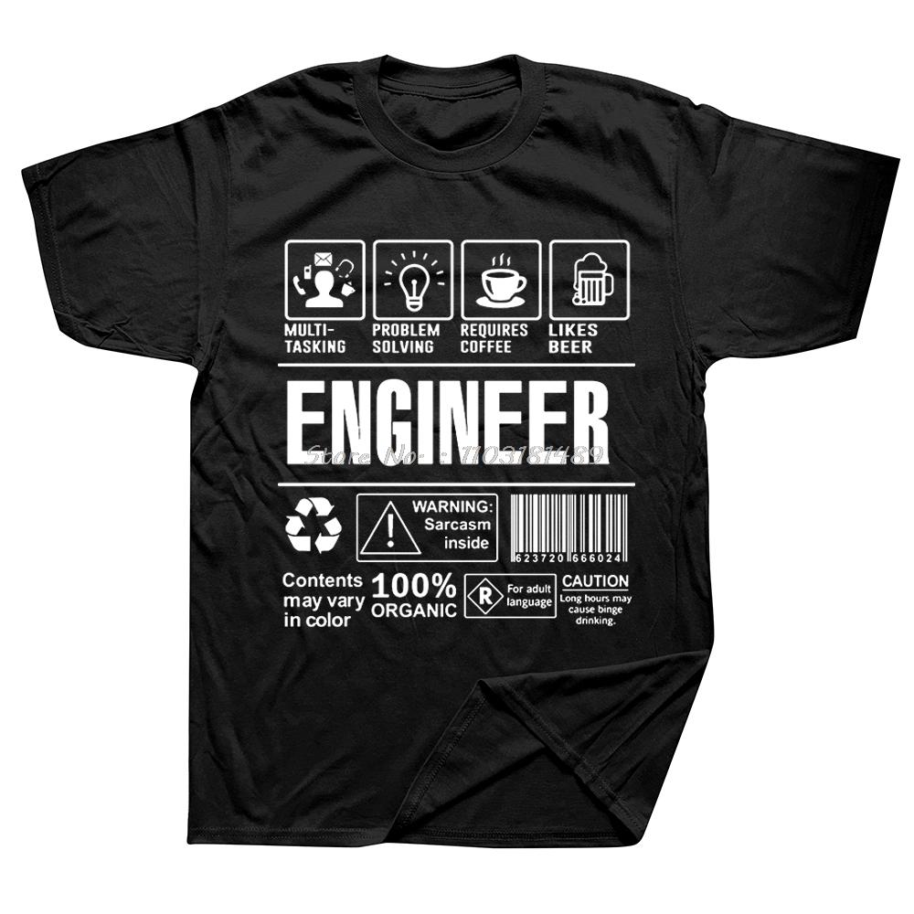 Vtipné Motto Věř Mi Jsem Inženýr Písmeno Trička Pánská Geeki Písmeno Trička Programátor Streetwear Krátký Rukáv Kulatý Výstřih Tričko