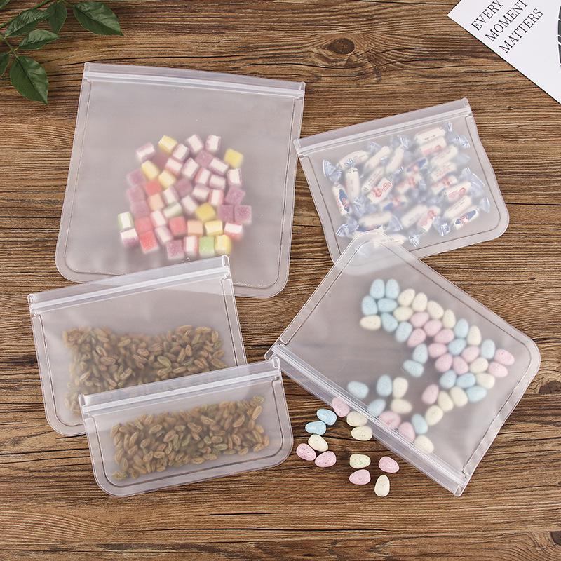 PEVA Frosted Waterproof Food Storage & Snack Bag with Printable Logo