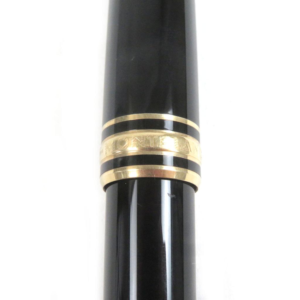 Excellent MONTBLANC Fountain Pen Meisterstck Classic Cap Type Black Gold 14K Mens Used