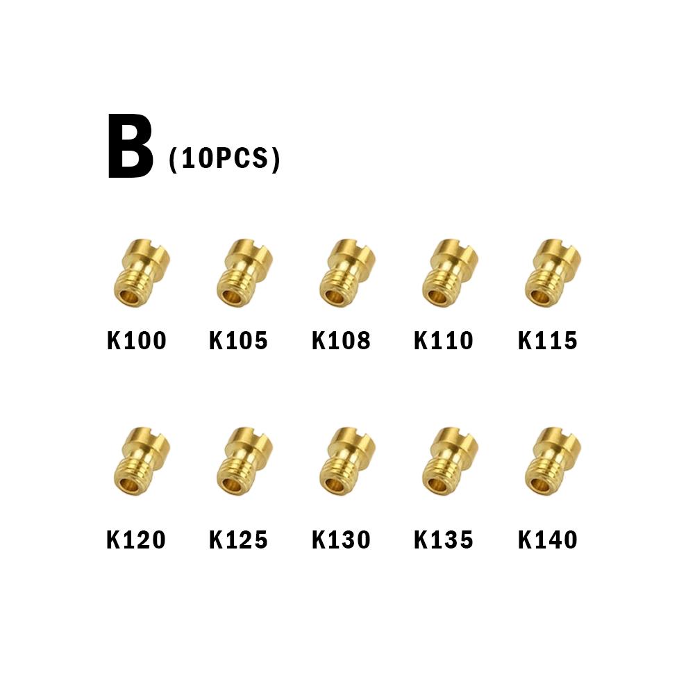 10Pcs Motorcycle Carburetor Main Jets Slow Pilot Jets M5 6mm Thread for PWK Keihin OKO CVK Carb Set Injector Nozzle