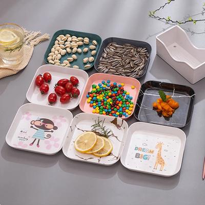 Korean Cartoon Plastic Tray, Multifunction Snack Cake Plate, Spit Bone Dish, Small Disk, Home Kitchen Accessories Supplies