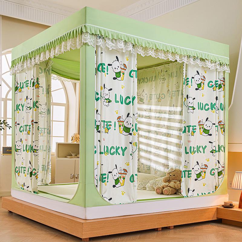 Class A Mother and Baby Grade Printed Blackout Mosquito Net for Children's Sitting Bed - Anti-Fall, Three-Door Design