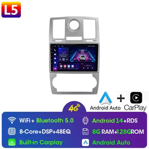 Car Radio Android 13 Carplay For CHRYSLER 300C 2004 - 2011 GPS Navigation Android Auto Stereo BT Wifi Video Bluetooth