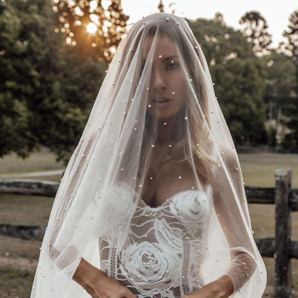 Decoration Cover Face For Girls Pearl Bride Wedding Veils Wedding Accessories Women Bridal Veils