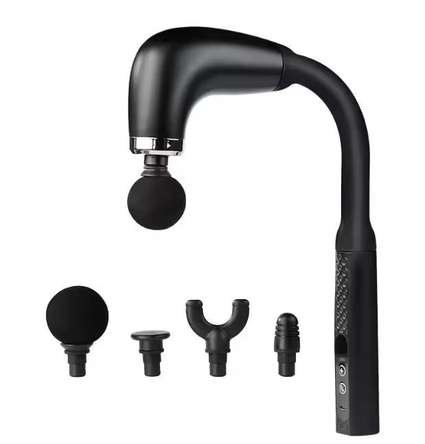 

Fascia gun Handle Elbow 3 Modes 6 Gears Adjust Muscle Relaxation Massage Percussion Hammer for Athletes Type C Charge чорний