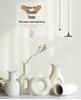 White Ceramic Vase with Dried Baby's Breath for Living Room or Dining Table Decoration