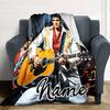 Elvis Presley Guitar Performance Four Seasons Blanket Customized With Your Name Lightweight And Warm Perfect Gift For Home Office Camping Sofa Travel