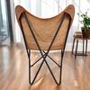Retro Vintage leather butterfly chair Leather accent chair living room chair
