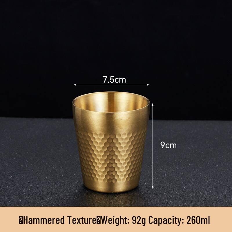 Korean Style Double Wall Hammered Stainless Steel Cup - Insulated & Drop-Resistant for Outdoor Use