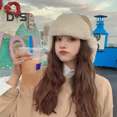 Winter Lei Feng Hat Thickened Fuzzy Faux Fur Lined Ear Protection Windoroof Heat Retention Outdoor Skiing Skating Snowboarding Cycling Hat