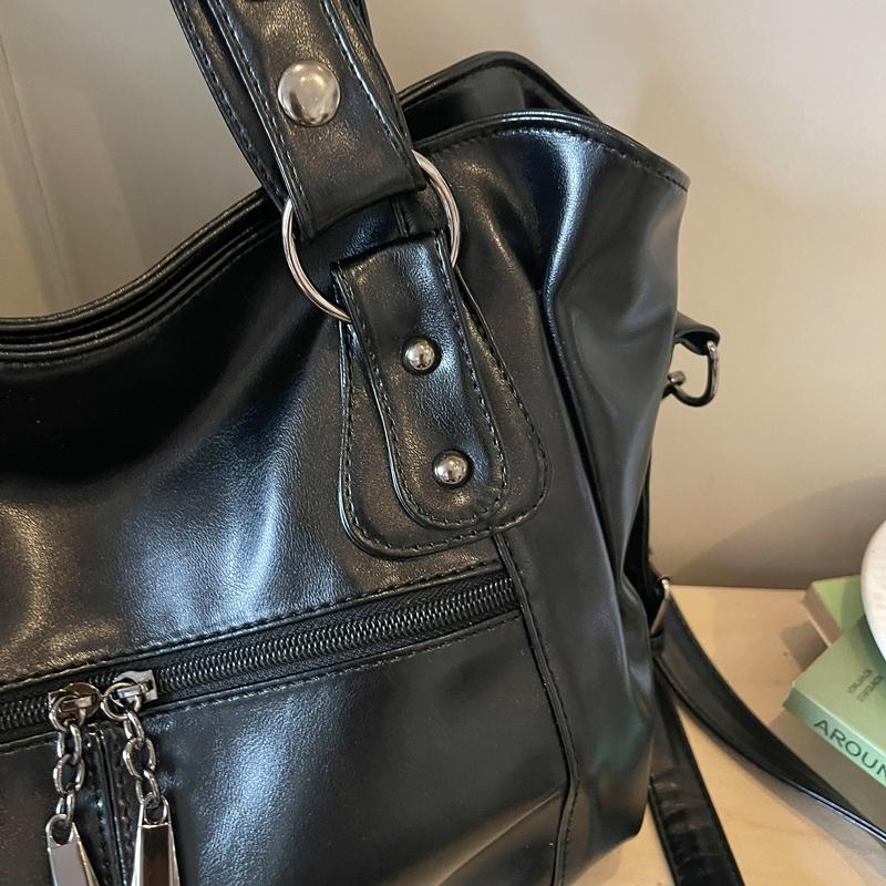 Fashion Faux Leather Handbag Women's Zipper Pockets Crossbody Bag Large Capacity Work Shopping and Meeting Friends Ladies' Holiday Gifts