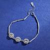 S925 Sterling Silver Moissanite Bracelet for Women, New Korean Style Fashionable Bamboo Round Bag Bracelet with Empty Support Silver Ornaments