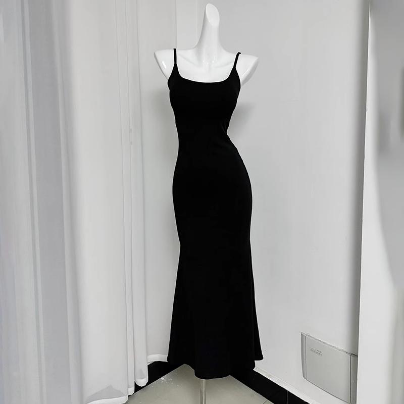 Rochie Maxi Neagră Roșie Femei Elegantă Hot Girl Hollow Butterfly Retro Bretele Rochie fără mâneci Femei Talie Sexy Fată Rochie lungă