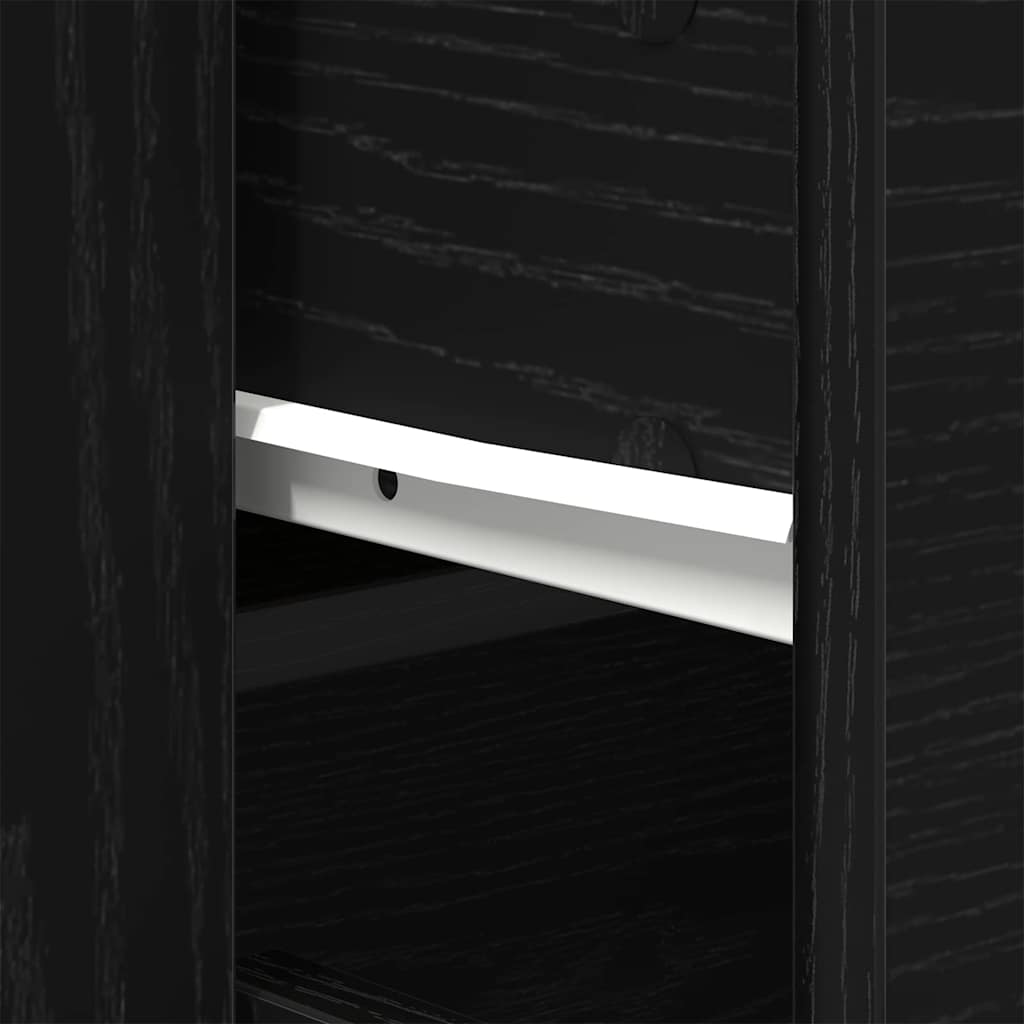 Highboard Black Oak Effect 80 x 33 x 150 cm Engineered Wood