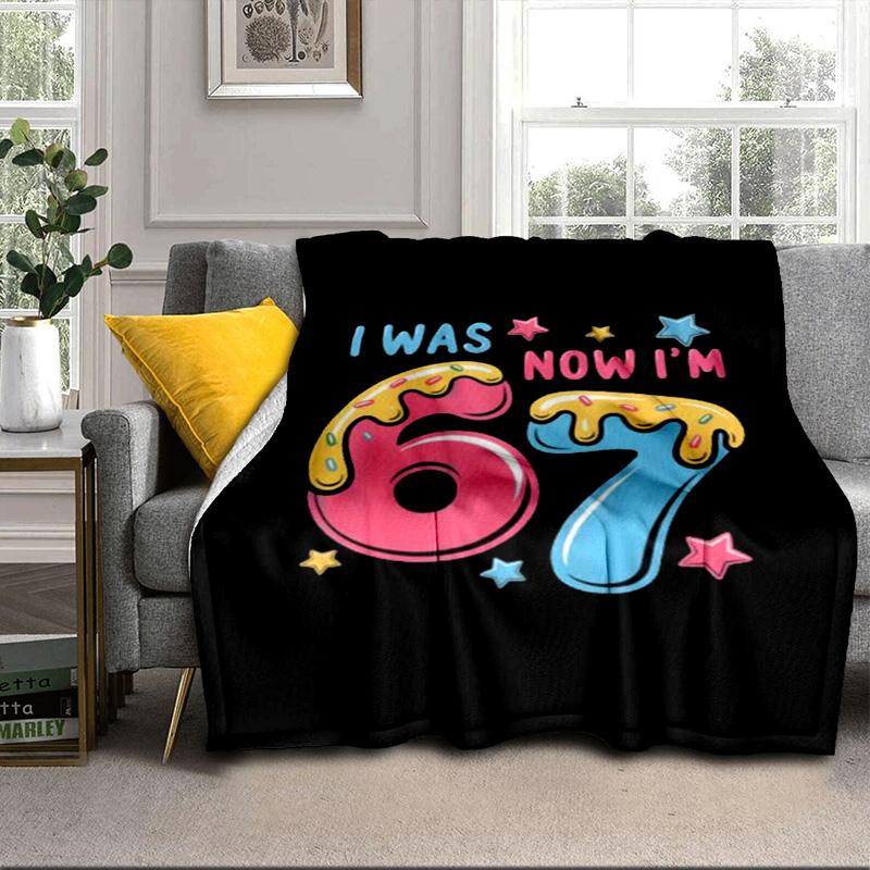 Summer Ice Cream Number 67 Portable Blanket/Soft Blanket Bedding Blanket Suitable for Travel Camping Living Rooms Offices Sofas Fan Gifts