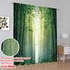 2pcs,2D Plane Printing Minimalist Curtains Bamboo Serenity (2) Polyester Fabric (without Rod) Decorations For Home Use for