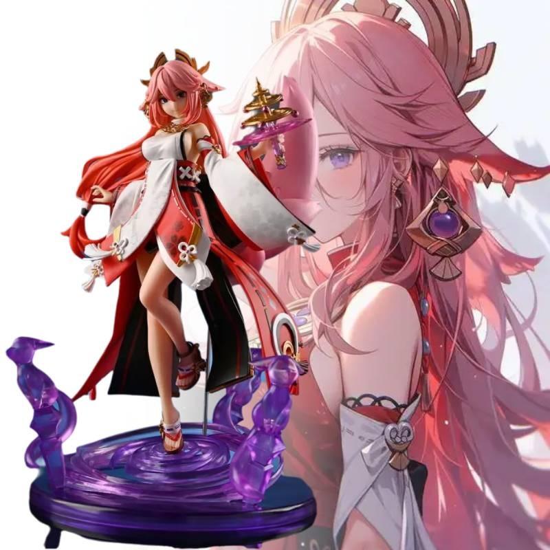 Yae Genshin Impact Miko Figurine Game Cartoon Model Toys Statuary Gifts Xmas