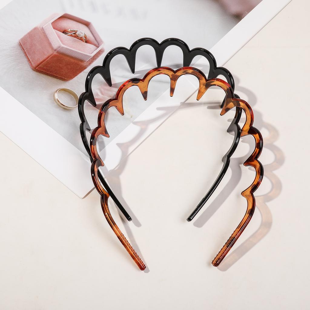 3 Adet Siyah Dalgalı Taraklı Saç Bantı, Kaymaz Moda Zikzak Saç Bantları, Kadın Kızlar için Saç Aksesuarı