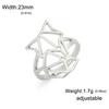 My Shape Punk Hollow Wolf Ring for Men Viking Fenrir Wolf Stainless Steel Adjustable Animal Head Finger Rings Fashion Jewelry