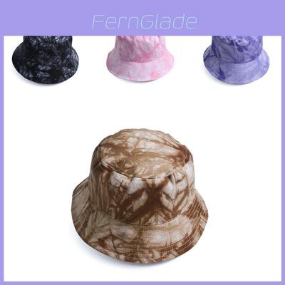 Cotton Summer Tie Dyeing Fisherman Hat With Wide Brim Sun Protection For Outdoor Activities