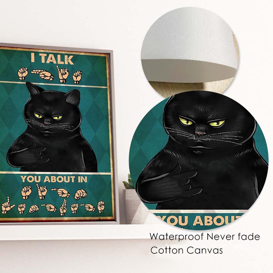 Funny Retro Cat Book Cocktail Wall Art Canvas Painting I'm Anti-Stupid Posters Prints Bar Wall Pictures For Living Room Decor
