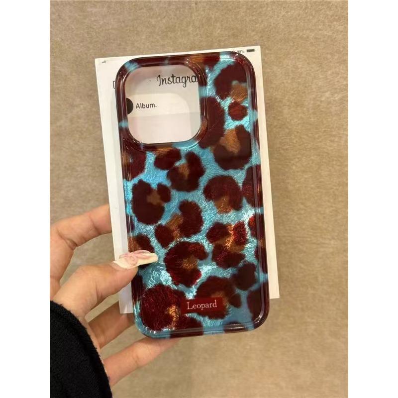 Blue-brown Leopard Print Swirl Case Suitable for IPhone 16 Mobile Phone Case Apple 15 Protective Case Huawei Honor Xiaomi Redmi