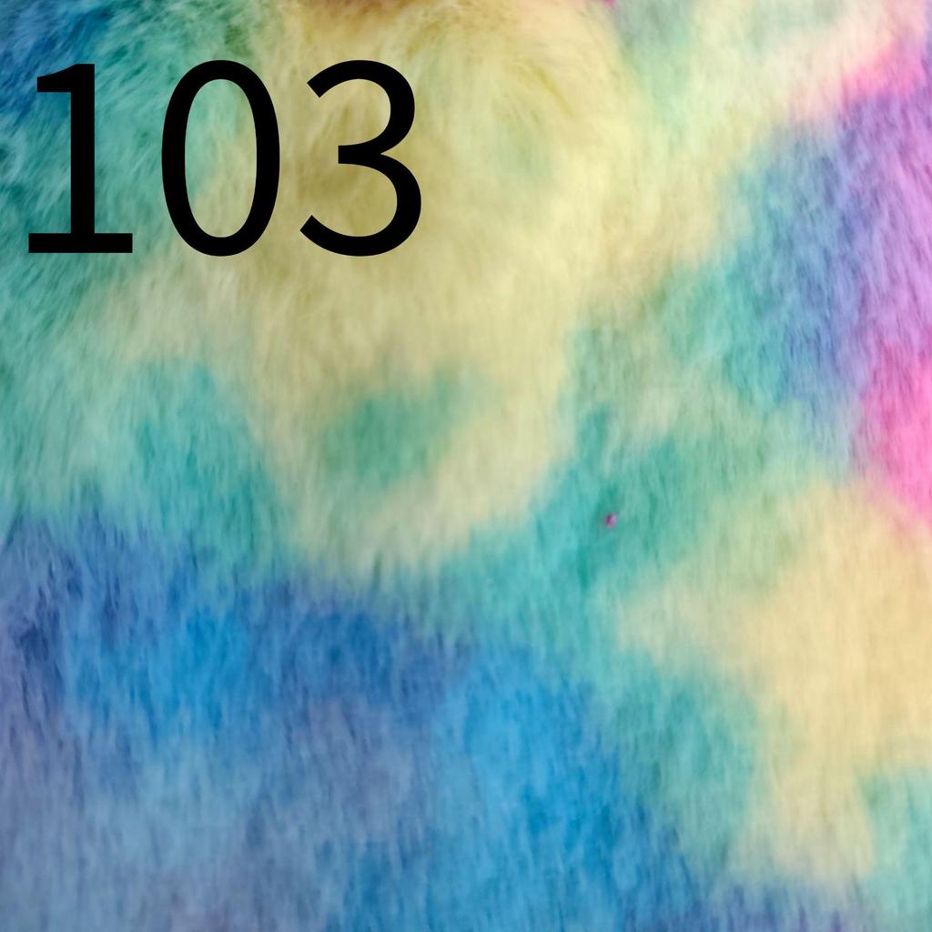 Colorful Tie-Dye Rabbit Fur Print Plush Fabric, 10mm - Ideal for Toy and Clothing Design