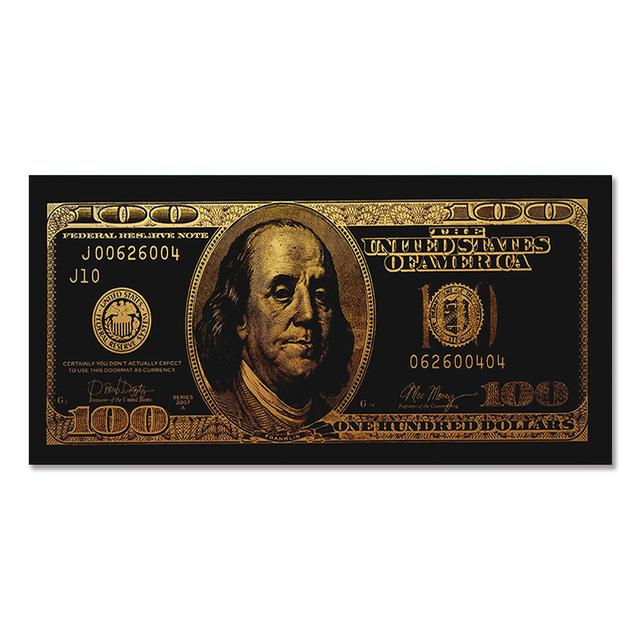 Abstract Wall Art Gold Popular Colorful Hundred Money Canvas Painting Large Street Art Modern Poster Wall Picture Home Decor
