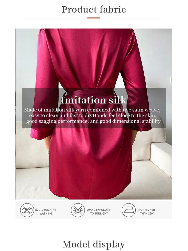 Damen Eisseide Spaghetti-Träger Sommer Jumpsuit Nachthemd