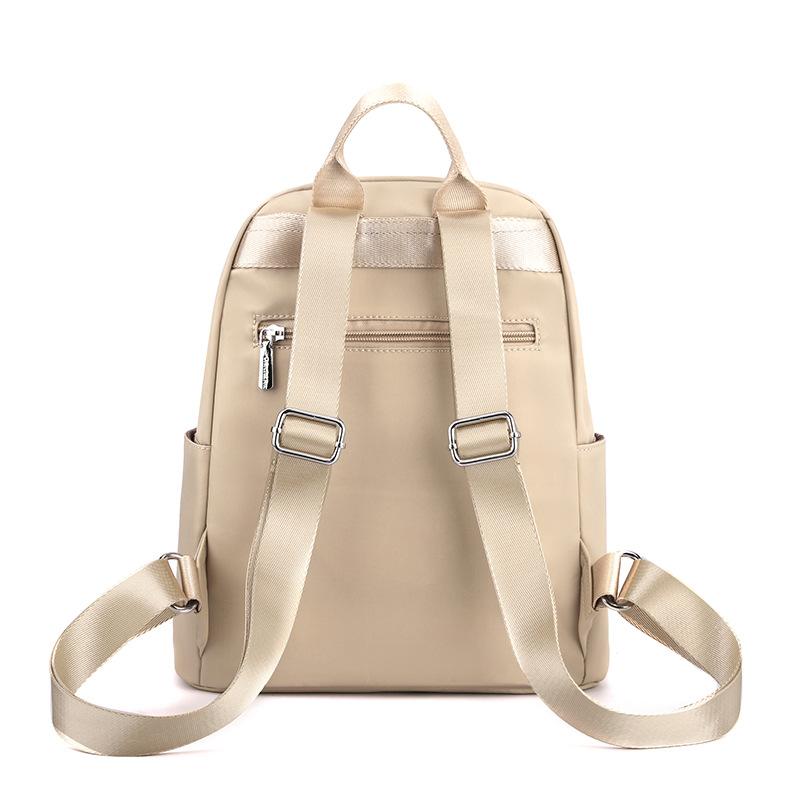 Women's New Fashionable and Simple Nylon Backpack with Large Capacity, Lightweight, Solid Color for Work and Commuting