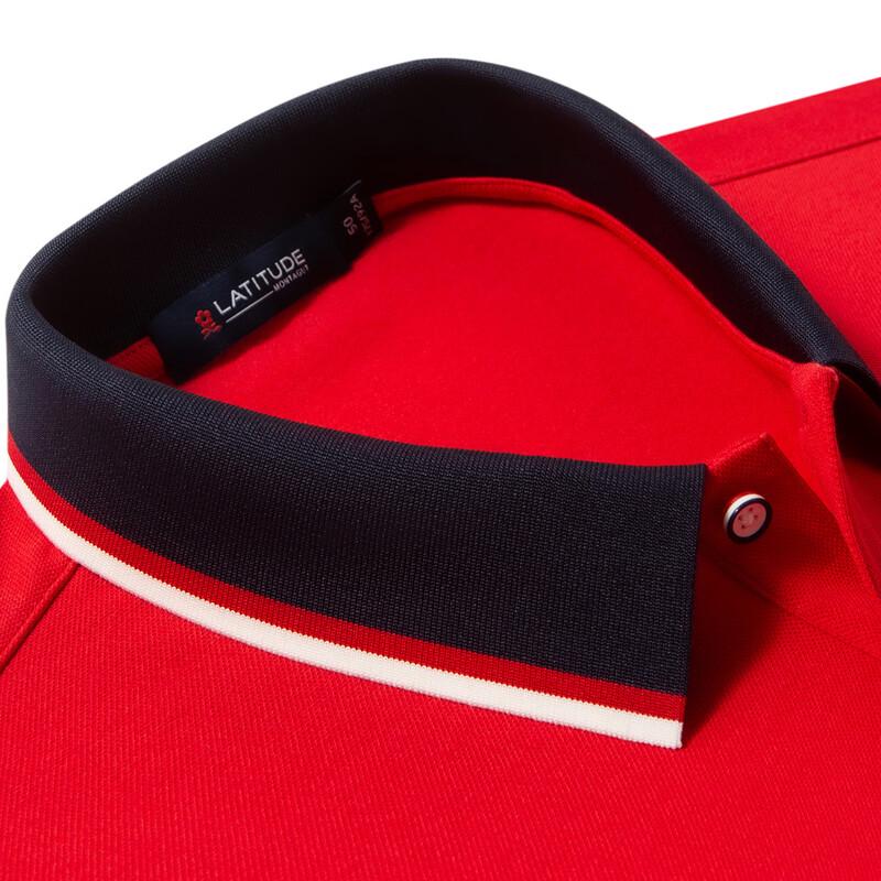 MONTAGUT Herren Langarm Color-Block Poloshirt mit Seidenmischung für Wärme