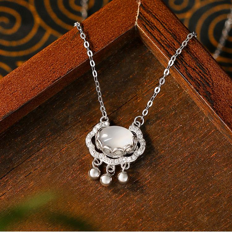 

Ожерелье Ai er Yuanyiang Ruyi на удачу - подарок на День святого Валентина для женщин Electroplated Silver